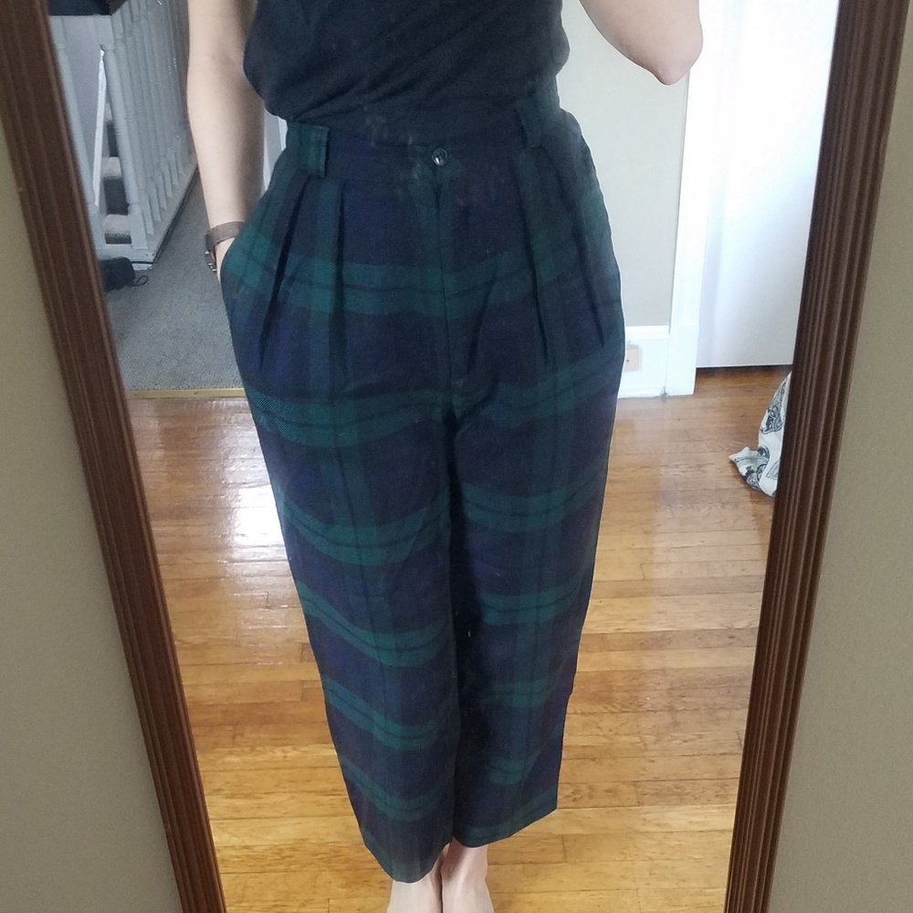 Wool Highwaisted plaid pants
